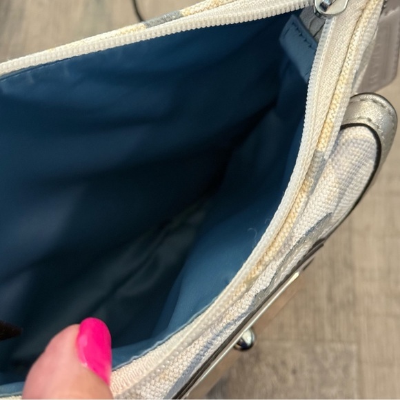 COACH Pewter/Silver & Multi Blues Crossbody Bag with Sequin Detailing - Picture 6 of 12